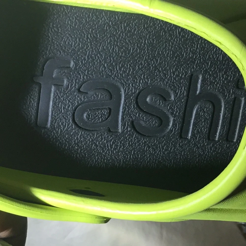Ash Kids Lime Green Clog Sandals with Decorative Charms